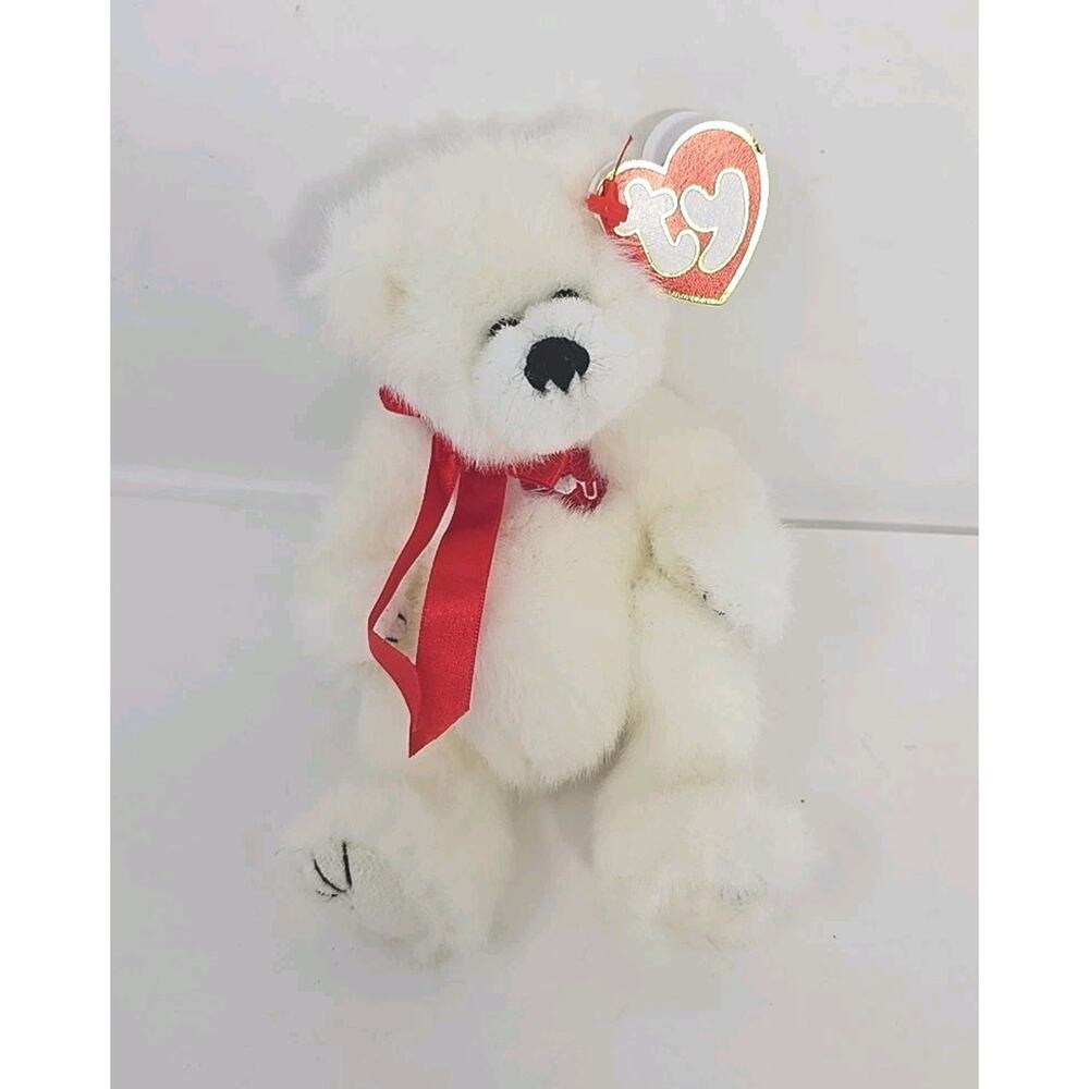 1993 Ty Beanie Baby "Amor'e" Retired Fully Jointed White Bear BB30